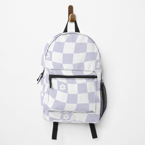 Item preview, Wavy Checkered and Floral Pastel Purple Retro Pattern designed and sold by DesignByRoseCo.