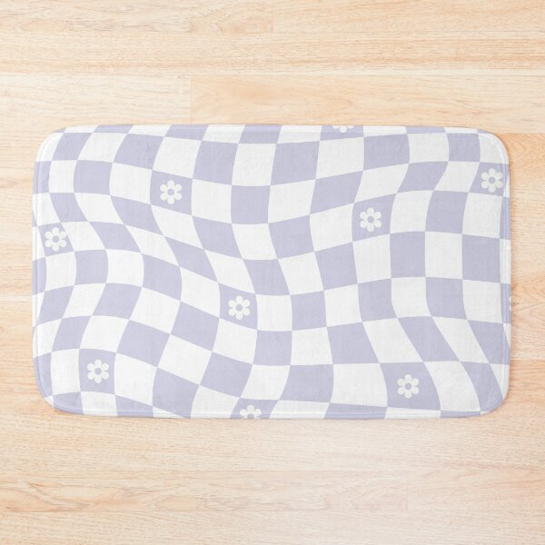 Item preview, Wavy Checkered and Floral Pastel Purple Retro Pattern designed and sold by DesignByRoseCo.