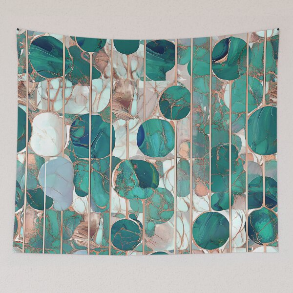 Item preview, Teal And Gold Boho Aesthetic Pattern designed and sold by HausKatz.