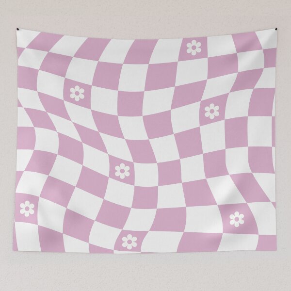 Artikelvorschau, Gewelltes kariertes und florales rosa Retro-Muster entworfen und verkauft von DesignByRoseCo.