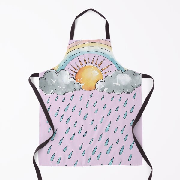 Item preview, Sunshower Rain Shower Vintage Rainbow Sun Clouds Raindrops designed and sold by MALIKABO.