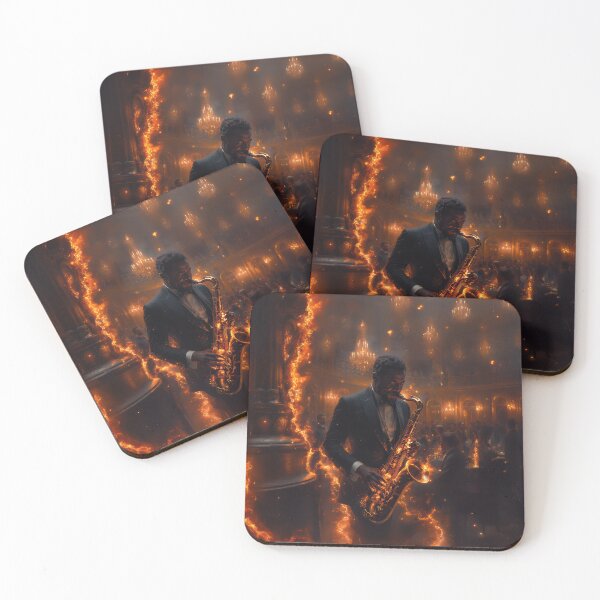 Item preview, Saxophonist in Fiery Elegance designed and sold by regalaibylondon.