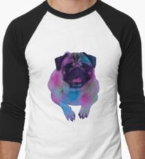 Colorful Cute Little Pug Men's Baseball ¾ T-Shirt
