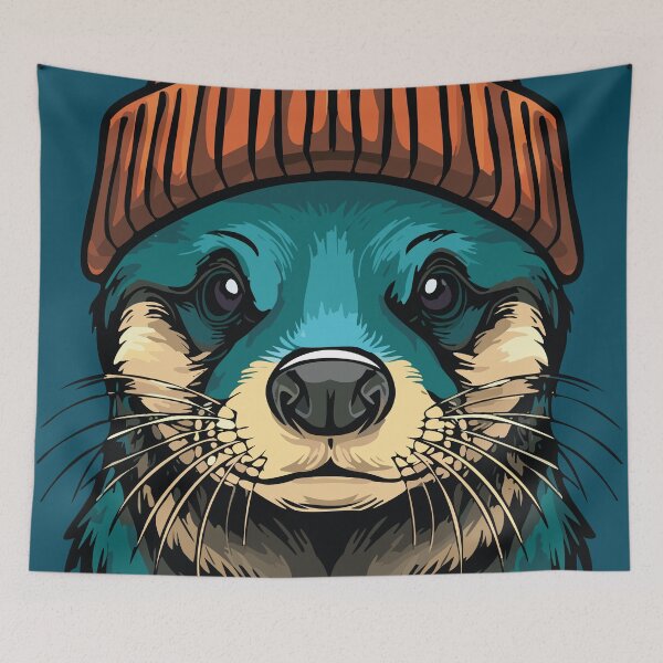 Item preview, Goth Aesthetic Sea Otter In A Beanie designed and sold by CosioInc.
