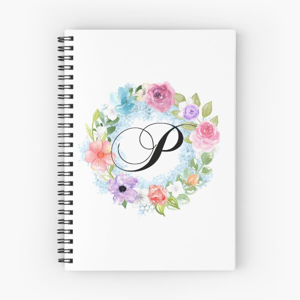 Item preview, Watercolor Floral Wreath Monogram Letter P designed and sold by Grafixmom.
