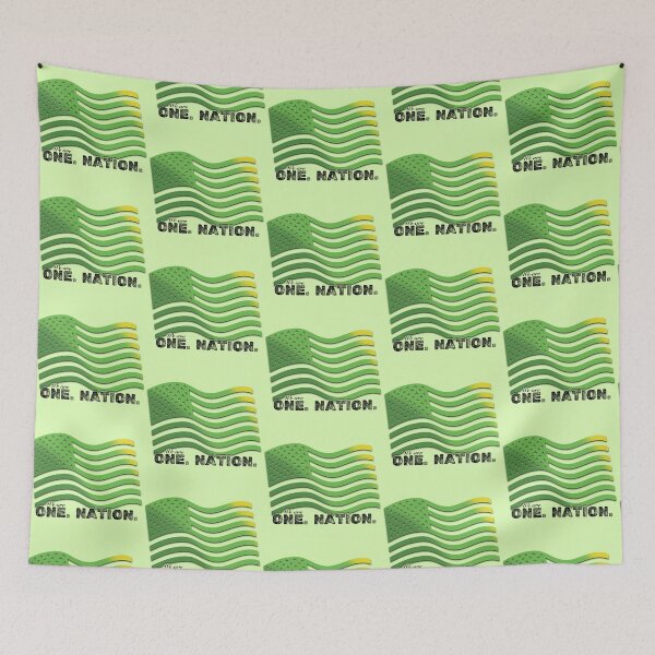Item preview, We Are One Nation - Mental Health Awareness - Green and Yellow American USA Flag designed and sold by SpeakBoldly.