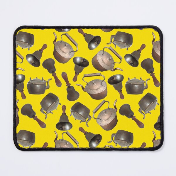 Item preview, Antique Bells and Copper Kettles on Sunflower Yellow designed and sold by Art in My Loft.