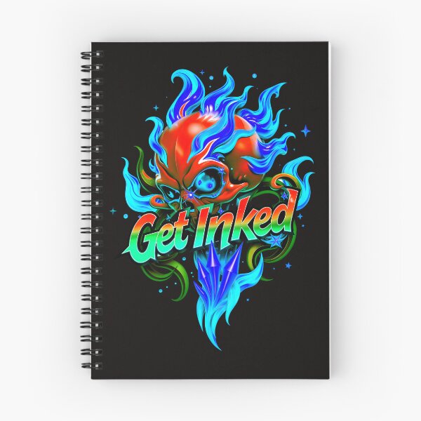 Item preview, Get Inked Cool Fire Skull Tattoo Design  designed and sold by TheArtOfPat.