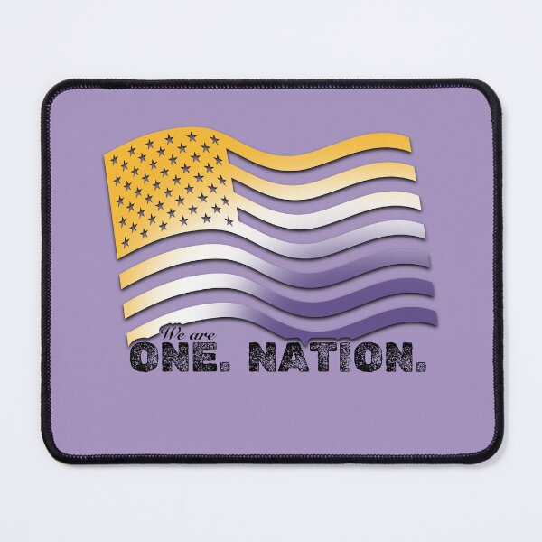 Item preview, We Are One Nation - Women’s Rights Awareness, Suffrage - Yellow, Purple, White American USA Flag designed and sold by SpeakBoldly.