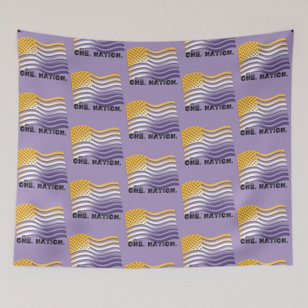 Item preview, We Are One Nation - Women’s Rights Awareness, Suffrage - Yellow, Purple, White American USA Flag designed and sold by SpeakBoldly.