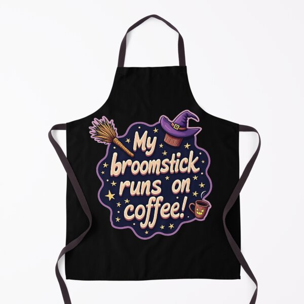 Item preview, Caffeinated Charm: My Broomstick Runs on Coffee! designed and sold by blackbean21.