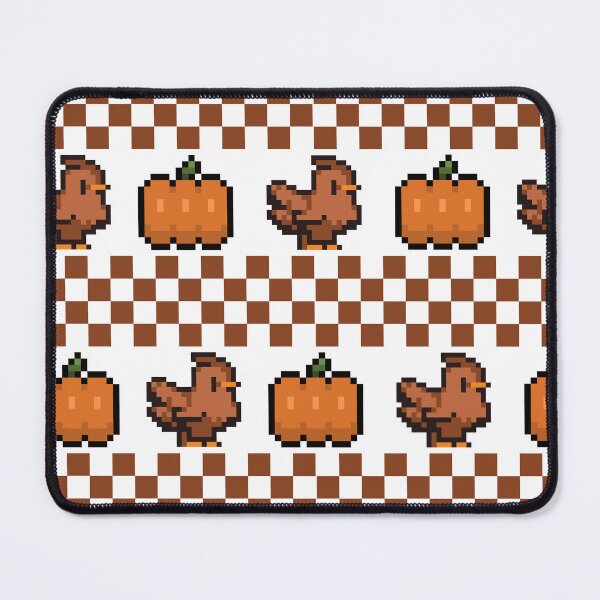Item preview, Autumn Pixel Chickens and Pumpkins designed and sold by DesignByRoseCo.