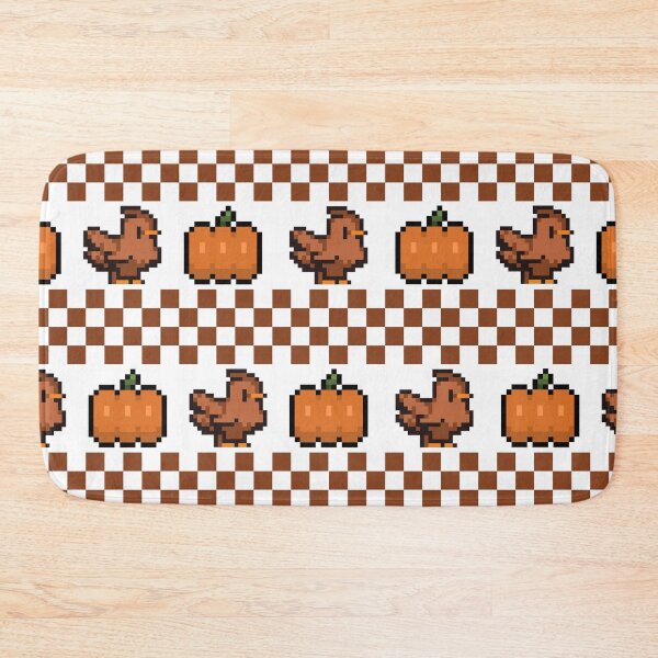 Item preview, Autumn Pixel Chickens and Pumpkins designed and sold by DesignByRoseCo.