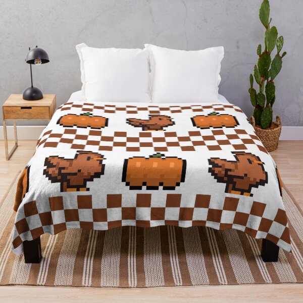 Item preview, Autumn Pixel Chickens and Pumpkins designed and sold by DesignByRoseCo.