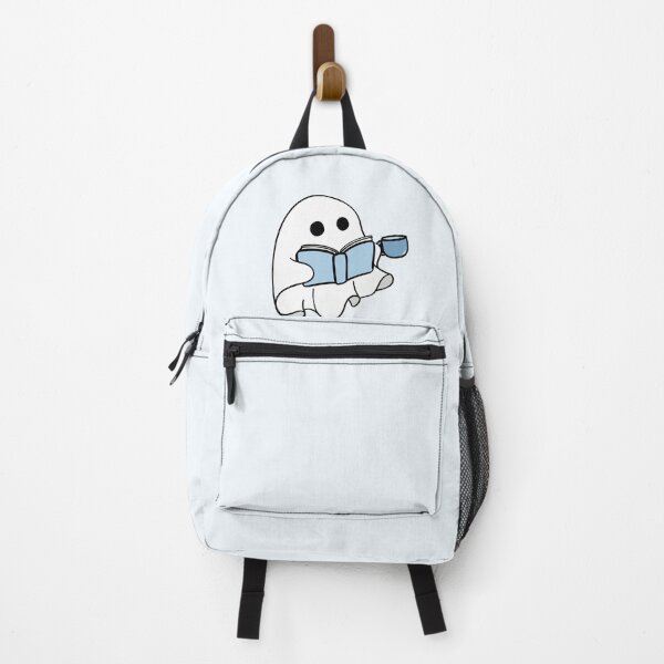 Item preview, Blue sheet ghost with book and coffee mug designed and sold by Neadoodles.
