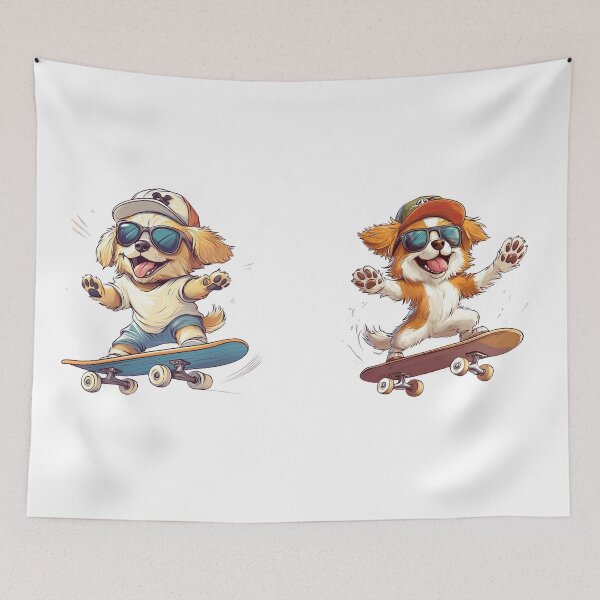 Item preview, Cute dog skateboarder with cap and sunglasses, Pawsome Skater design. designed and sold by Jasava Shop.