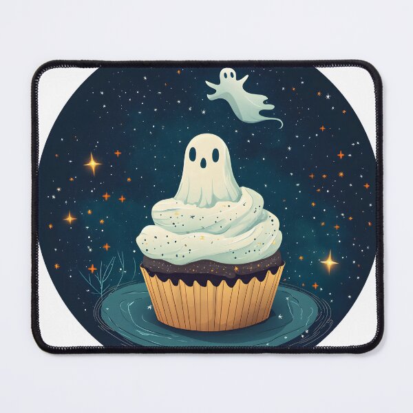 Item preview, Floating Ghost Cupcake in Starry Sky designed and sold by CharmingQuill.