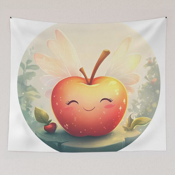 Item preview, Cheerful Apple Fairy with Delicate Wings designed and sold by CharmingQuill.