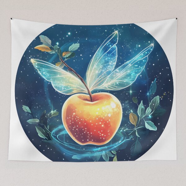 Artikelvorschau, Kosmischer Apfel mit ätherischen Feenflügeln entworfen und verkauft von CharmingQuill.