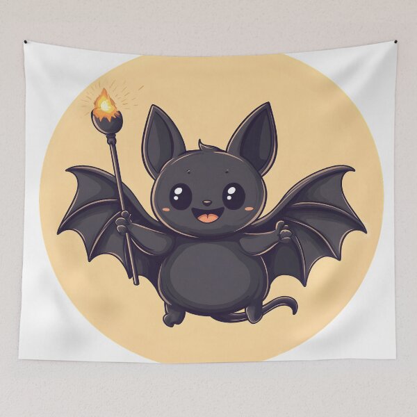 Item preview, Adventurous Bat with a Fiery Torch designed and sold by CharmingQuill.