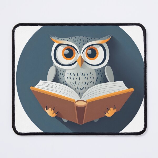 Item preview, Knowledgeable Owl with a Mysterious Book designed and sold by CharmingQuill.