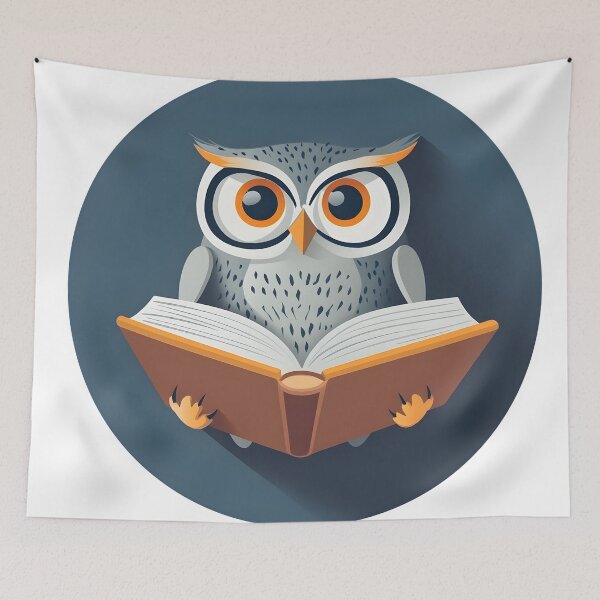 Item preview, Knowledgeable Owl with a Mysterious Book designed and sold by CharmingQuill.