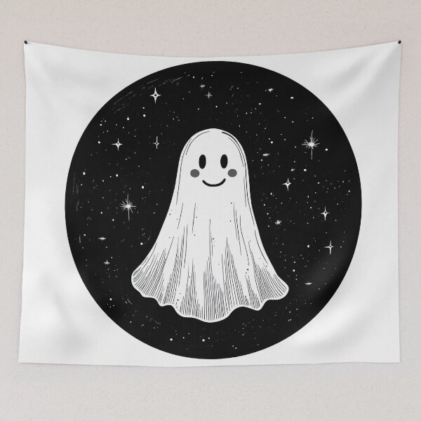 Item preview, Happy Ghost Floating in Starry Night designed and sold by CharmingQuill.