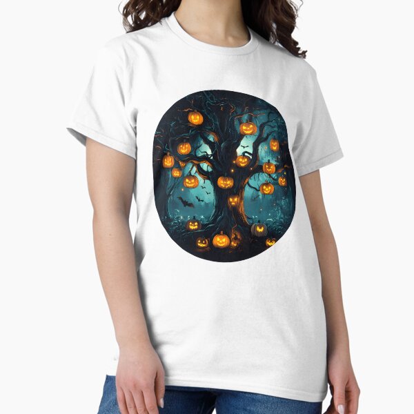 Item preview, Halloween Pumpkin Tree with Bats and Lights designed and sold by CharmingQuill.