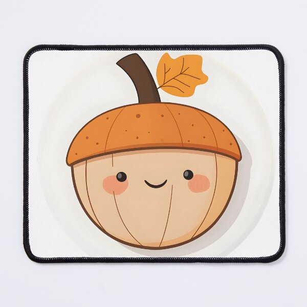 Item preview, Smiling Acorn with Autumn Leaf Cap designed and sold by CharmingQuill.