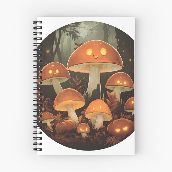 Item preview, Halloween Mushrooms with Glowing Faces in Forest designed and sold by CharmingQuill.