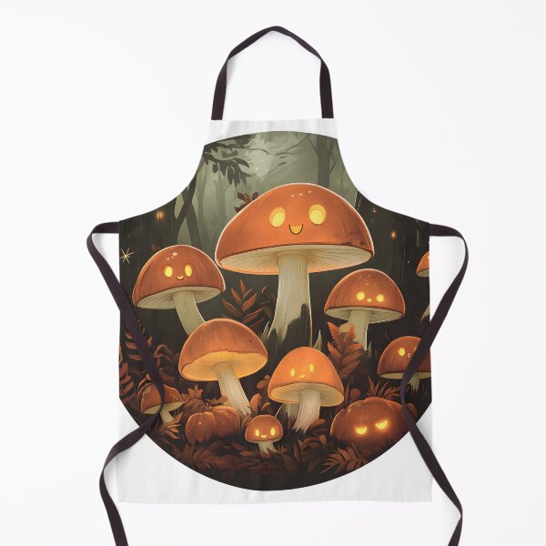 Item preview, Halloween Mushrooms with Glowing Faces in Forest designed and sold by CharmingQuill.