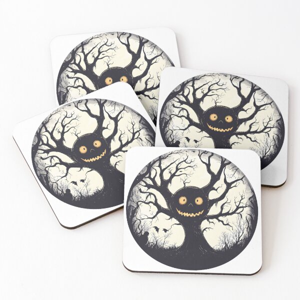 Item preview, Haunted Tree with Pumpkin Face in Spooky Forest designed and sold by CharmingQuill.