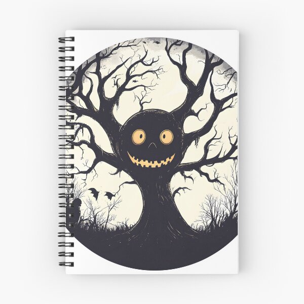 Item preview, Haunted Tree with Pumpkin Face in Spooky Forest designed and sold by CharmingQuill.