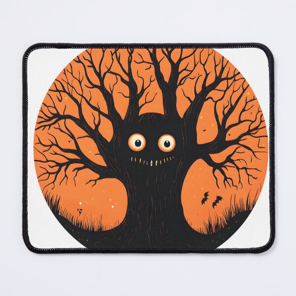Item preview, Smiling Pumpkin Tree with Orange Background designed and sold by CharmingQuill.