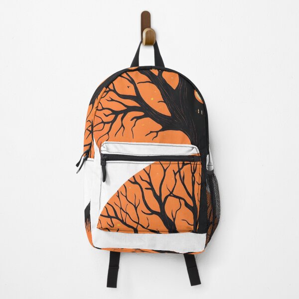 Item preview, Smiling Pumpkin Tree with Orange Background designed and sold by CharmingQuill.