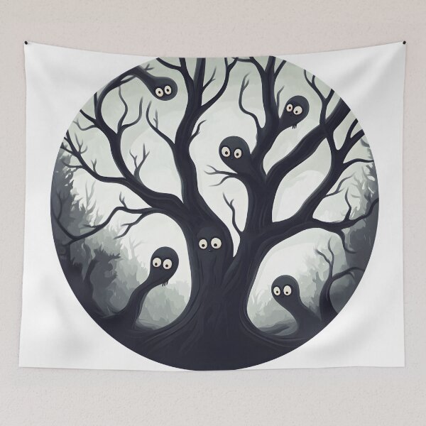 Item preview, Ghostly Tree Spirits in Haunted Woods designed and sold by CharmingQuill.