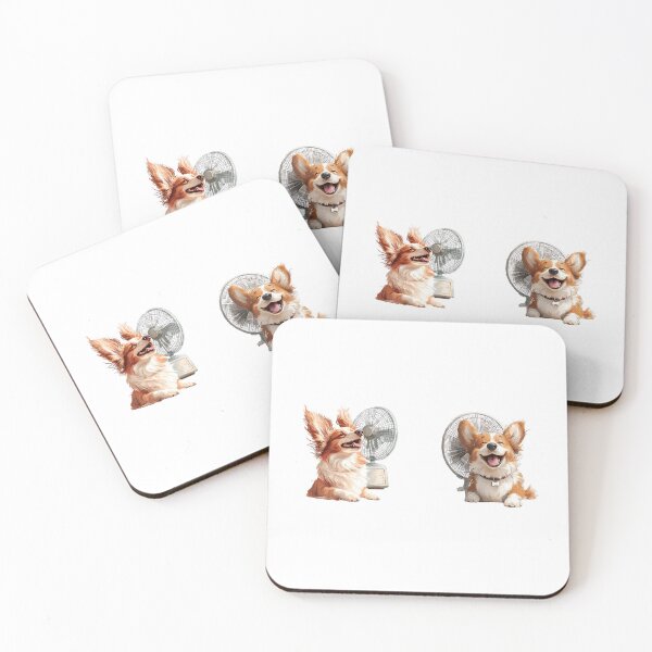 Item preview, Playful dog enjoying summer breeze with flapping ears in a cheerful cartoon illustration. designed and sold by Jasava Shop.