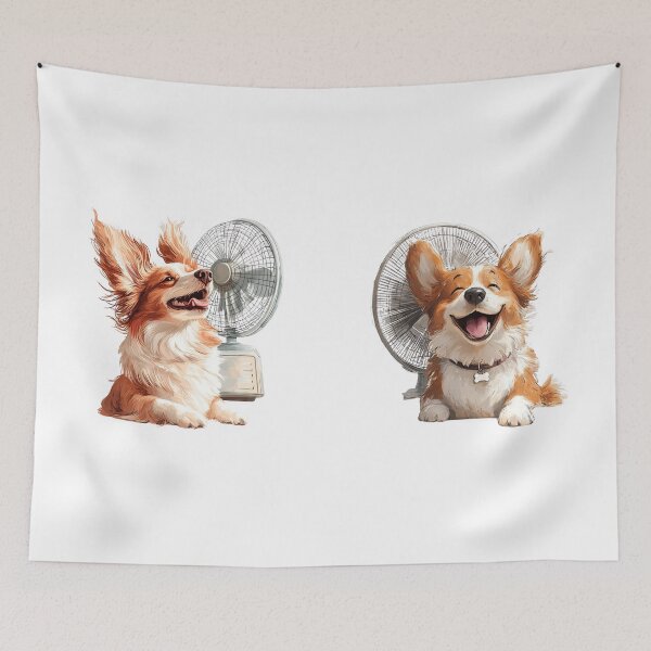 Item preview, Playful dog enjoying summer breeze with flapping ears in a cheerful cartoon illustration. designed and sold by Jasava Shop.