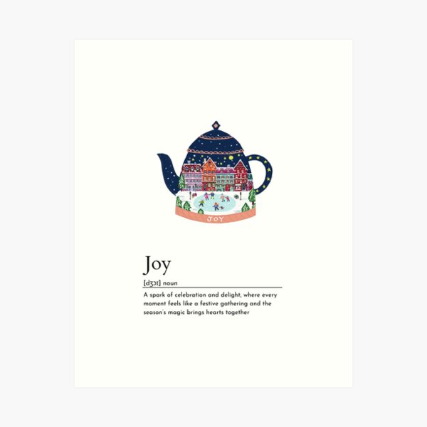 Item preview, Joy Holiday Winter Christmas Teapot Design with Folk Art Style designed and sold by Natasha May Design.