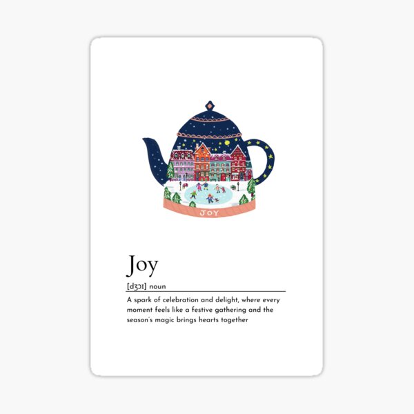 Item preview, Joy Holiday Winter Christmas Teapot Design with Folk Art Style designed and sold by Natasha May Design.