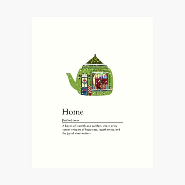 Item preview, Home Definition Joy Holiday Winter Christmas Teapot Design with Folk Art Style designed and sold by Natasha May Design.
