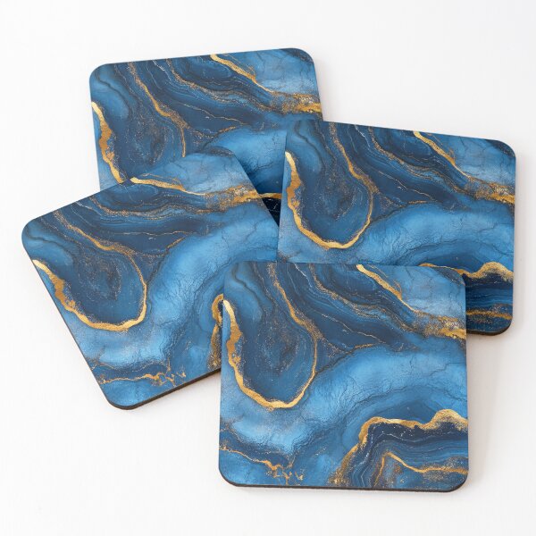 Item preview, Elegant Blue and Gold Marble Design designed and sold by lematworks.