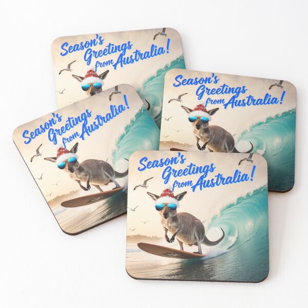 Item preview, Cool Kanga surfin' up some Christmas Greetings! designed and sold by BrenBub.