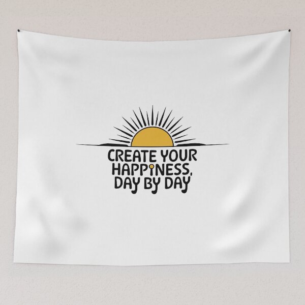 Item preview, Create Your Happiness Daily: Inspiring Sun and Motivational Illustration designed and sold by ObjCrea123.
