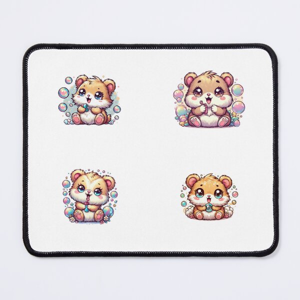 Item preview, Set of Stickers: Teddy Bear Hamster Blowing Soap Bubbles designed and sold by Mechanical-Artt.