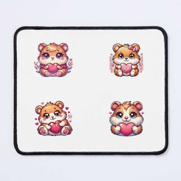 Item preview, Set of Stickers: Teddy Bear Hamster Holding a Heart with Loving Expression designed and sold by Mechanical-Artt.