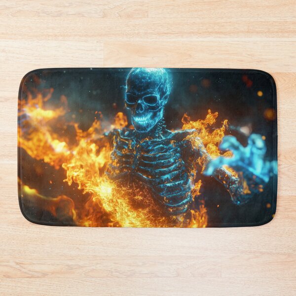 Item preview, Skeleton on Fire: Blue Light and Orange Flames designed and sold by lematworks.