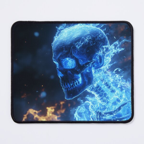 Item preview, Flaming Blue Skull Engulfed in Ethereal Fire designed and sold by lematworks.