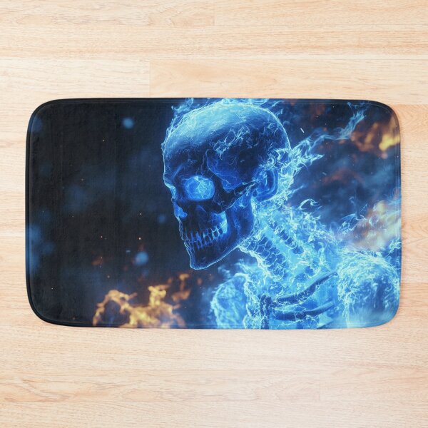 Item preview, Flaming Blue Skull Engulfed in Ethereal Fire designed and sold by lematworks.