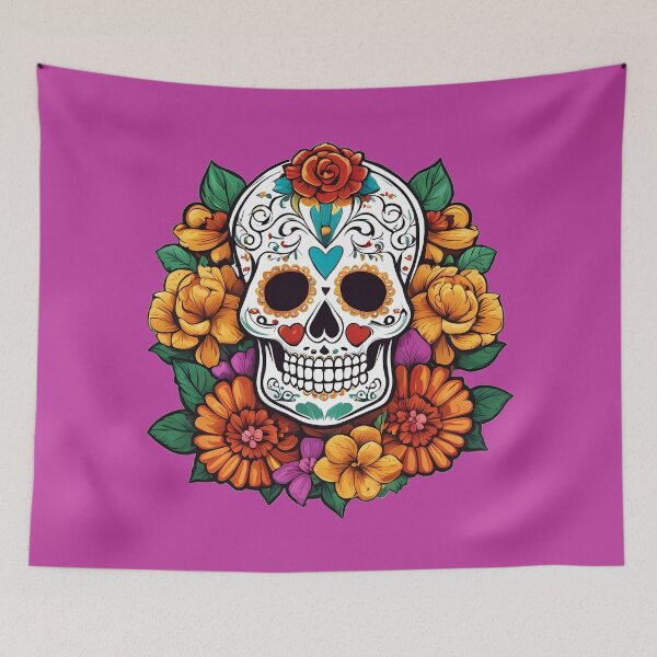 Item preview, Calavera de azúcar con memoria de caléndula designed and sold by Simply Figs.
